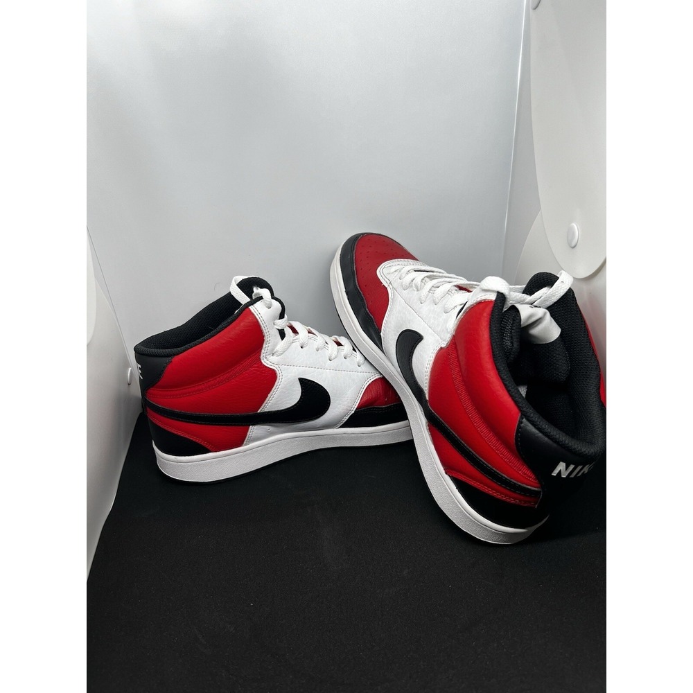 Nike Court Vision Mid Satin Red Black White Bulls Mens Size 11 DM1186-600